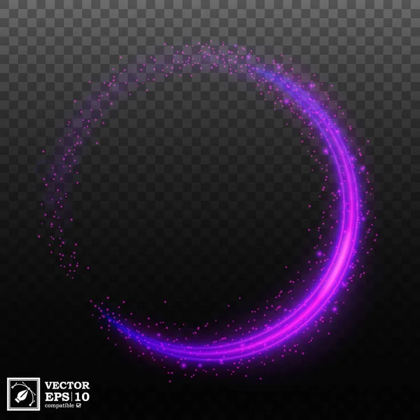 Abstract Violet Circle Light Sets Transparent Background Isolated Easy Edit — Stock Photo, Image