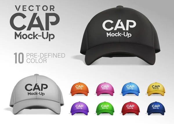 Gorra Mock Vista Frontal Con Color Predefinido Fácil Editar Colocar — Foto de Stock