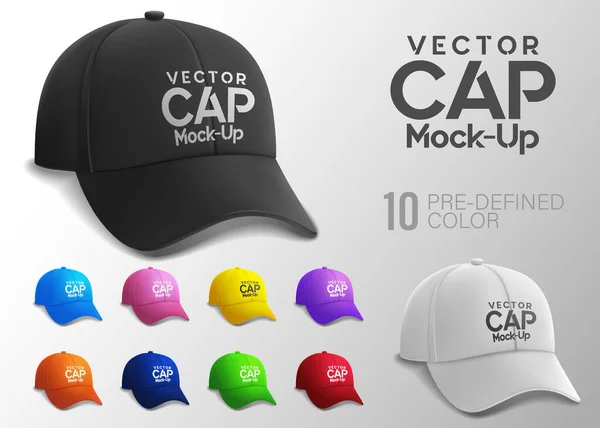 Cap Mock Vista Lateral Com Cor Predefinida Fácil Editar Colocar — Fotografia de Stock