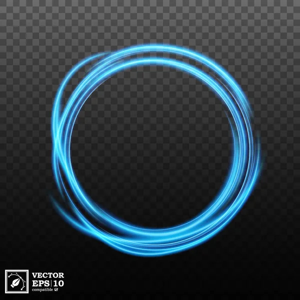 Linha Luz Ondulada Azul Abstrato Com Fundo Transparente Isolado Fácil — Fotografia de Stock