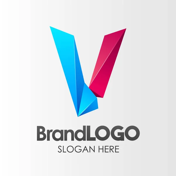 Brand Logo Letter Template Shape Low Poly Suitable Business Company — 스톡 사진