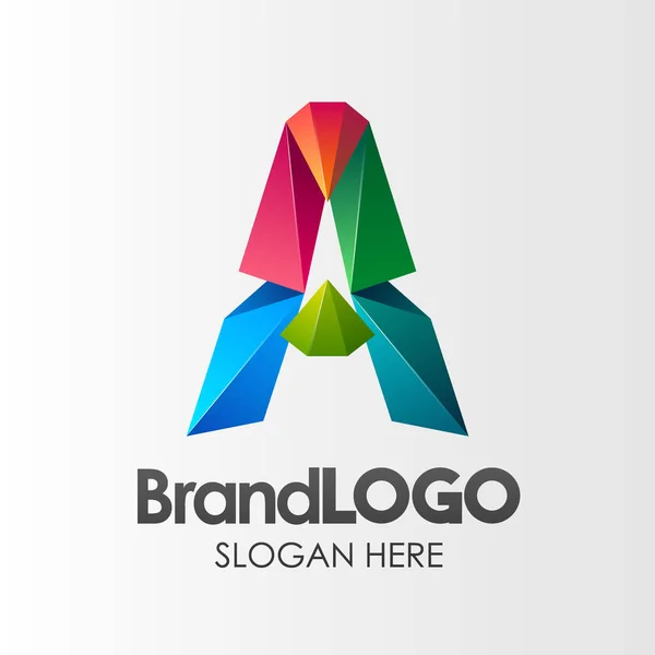 브랜드 Letter Template Shape Low Poly Suitable Business Company Visual — 스톡 사진