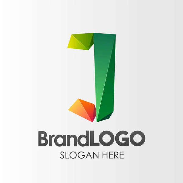 Brand Logo Letter Template Shape Low Poly Adequado Para Identidade — Fotografia de Stock