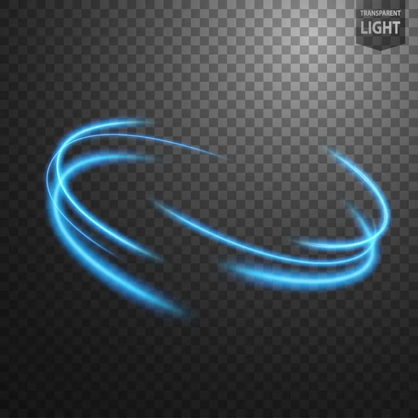 Línea Luz Ondulada Azul Abstracta Con Fondo Transparente Aislado Fácil — Vector de stock