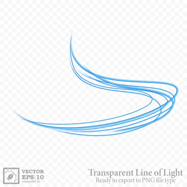 Transparent Blue Wavy Line Ready Export Png File Isolated Easy — Stock Vector