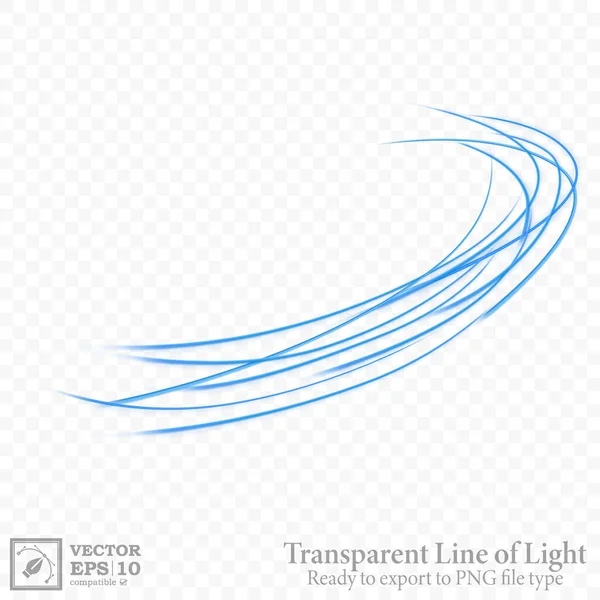 Ligne Ondulée Bleue Transparente Prête Exporter Vers Fichier Png Isolée — Image vectorielle