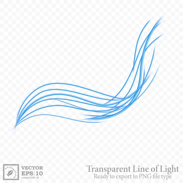 Transparent Blue Wavy Line Ready Export Png File Isolated Easy — Stock Vector