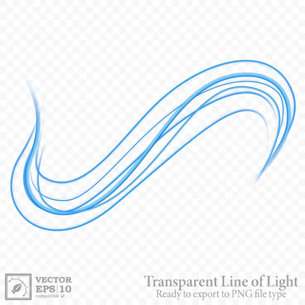 Ligne Ondulée Bleue Transparente Prête Exporter Vers Fichier Png Isolée — Image vectorielle