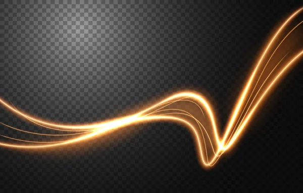Αφηρημένο Εφέ Κίνησης Φωτός Ίχνος Χρυσού Φωτός Εικονογράφηση Διανύσματος — Διανυσματικό Αρχείο