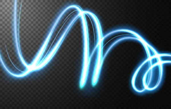Абстрактний Ефект Руху Швидкості Світла Синій Світловий Слід Векторна Ілюстрація — стоковий вектор