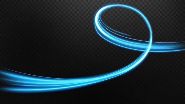 抽象的な光の速度運動効果 青い光の道 ベクターイラスト — ストックベクタ