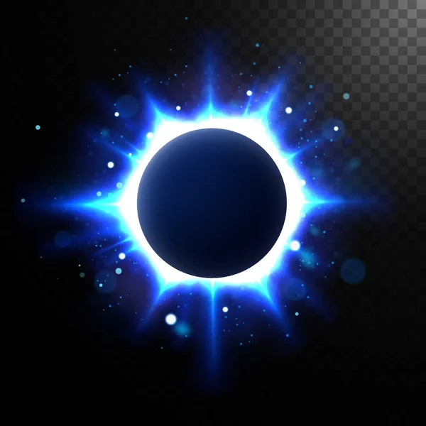 Círculo Resplandeciente Abstracto Eclipse Iluminado Elegante Ilustración Vectorial — Vector de stock