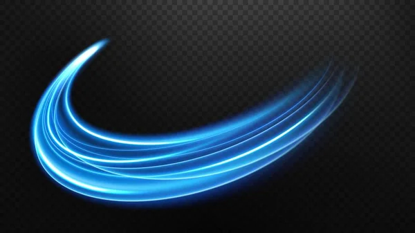 Abstract Light Speed Motion Effect Blue Light Trail Inglês Ilustração —  Vetores de Stock