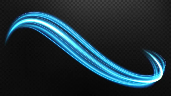 Абстрактная Синяя Восковая Линия Света Прозрачным Фоном Изолированная Легко Редактируемая — стоковый вектор