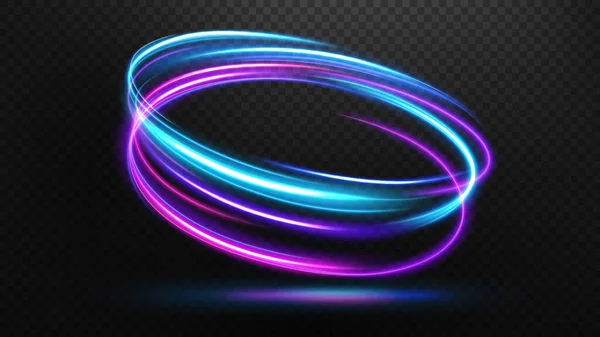 Ligne Lumière Ondulée Multicolore Abstraite Avec Fond Transparent Isolée Facile — Image vectorielle