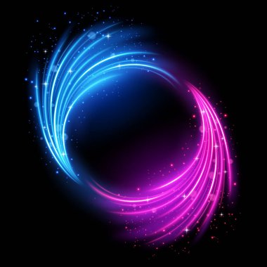 Kıvılcımlarla dönen çok renkli ışıklar, izole edilmiş ve düzenlenmesi kolay. Vektör İllüstrasyonu