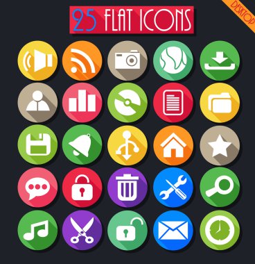 Masaüstü düz Icons Set