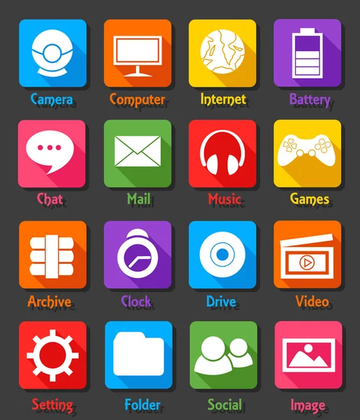 Набор значков Desktop Flat Design — стоковое фото