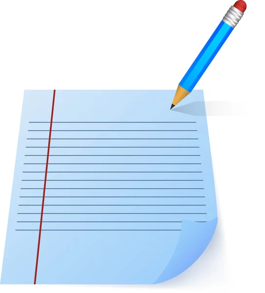 Pencil With Blank Note — Stock Photo, Image