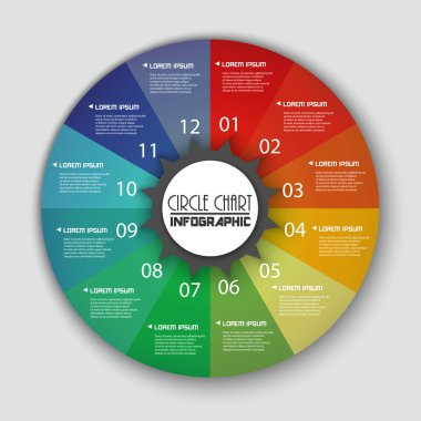 Gökkuşağı renkli daire grafik bilgi grafiği