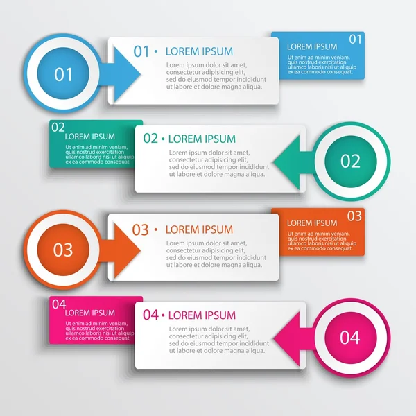 Vier Schritte Infografik-Design modern — Stockfoto