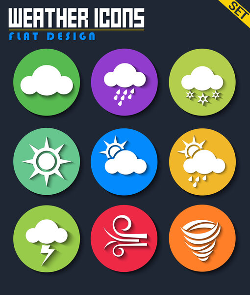 Weather Icons Set Flat Design