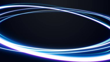 Mavi Parlayan Çember, Zarif Işık Halkası, Geniş Ekran 4K Çözünürlük