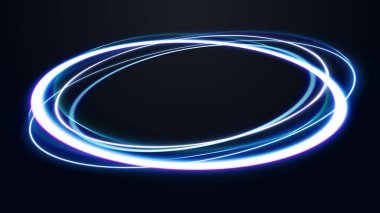 Mavi Parlayan Çember, Zarif Işık Halkası, Geniş Ekran 4K Çözünürlük