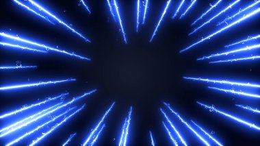 Mavi Işınlar Harekete Yakınlaşma Efekti, Açık Renk İzleri, Geniş Ekran 4K Çözünürlük