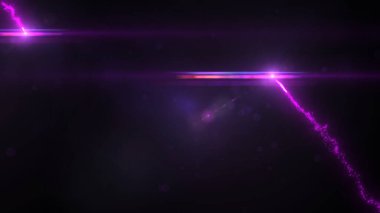 Mor Dalgalı Işık Çizgileri Türbülans Parçacıkları ve Lens Fişekleri, Geniş Ekran 4K Çözünürlük