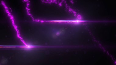 Mor Dalgalı Işık Çizgileri Türbülans Parçacıkları ve Lens Fişekleri, Geniş Ekran 4K Çözünürlük