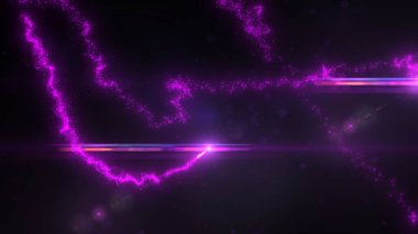 Mor Dalgalı Işık Çizgileri Türbülans Parçacıkları ve Lens Fişekleri, Geniş Ekran 4K Çözünürlük