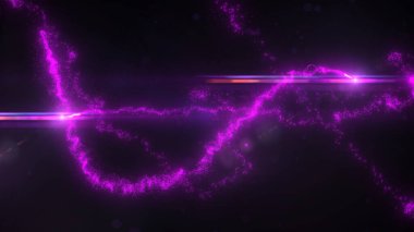 Mor Dalgalı Işık Çizgileri Türbülans Parçacıkları ve Lens Fişekleri, Geniş Ekran 4K Çözünürlük