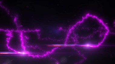 Mor Dalgalı Işık Çizgileri Türbülans Parçacıkları ve Lens Fişekleri, Geniş Ekran 4K Çözünürlük
