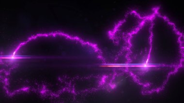 Mor Dalgalı Işık Çizgileri Türbülans Parçacıkları ve Lens Fişekleri, Geniş Ekran 4K Çözünürlük