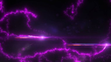 Mor Dalgalı Işık Çizgileri Türbülans Parçacıkları ve Lens Fişekleri, Geniş Ekran 4K Çözünürlük