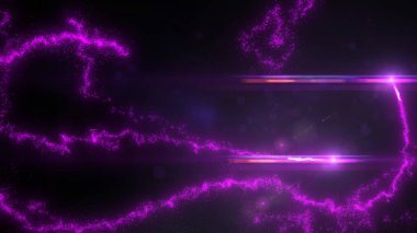 Mor Dalgalı Işık Çizgileri Türbülans Parçacıkları ve Lens Fişekleri, Geniş Ekran 4K Çözünürlük