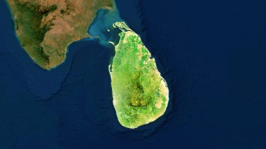 Asya 'daki 4K Sri Lanka Bölge Haritası, Yüksek Çözünürlüklü Uydu Görünümü, Geniş Ekran 4K Çözünürlük