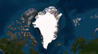 4K Grönland Bölge Haritası, Yüksek Çözünürlüklü Uydu Görünümü, Geniş Ekran 4K Çözünürlük