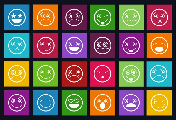 Smiley iconos diseño metro estilo conjunto — Vector de stock