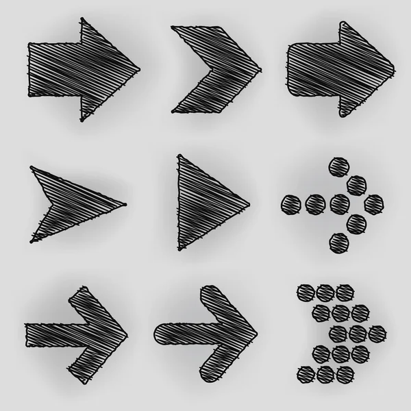 Pijl schets Pen Effect Sets — Stockvector