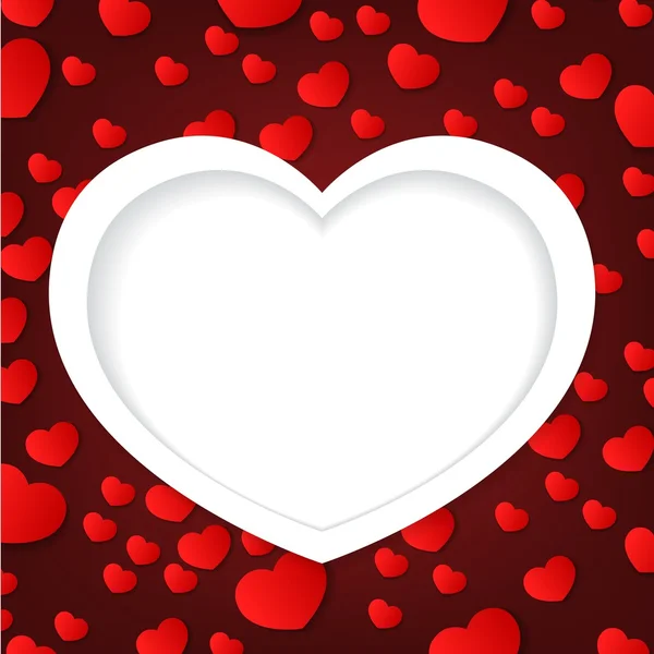 Valentine dag begroeting of geschenk kaart met hart achtergrond — Stockvector