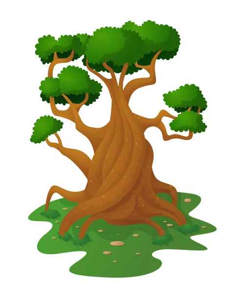 Big Tree Alone — Stock Vector