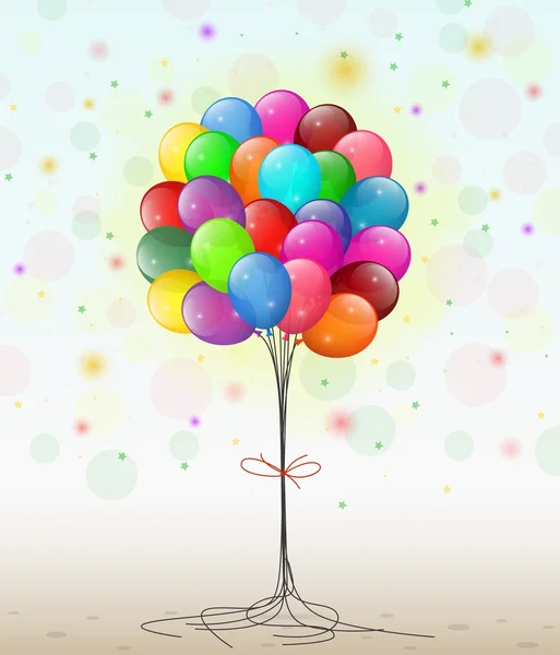 Globos transparentes con streamer — Vector de stock