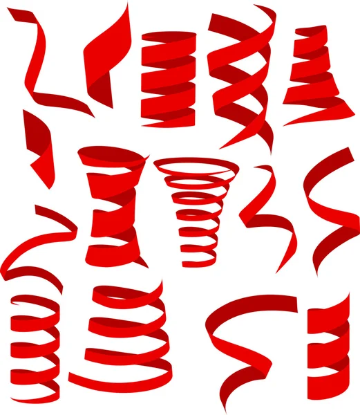 Kırmızı 3d şerit kümeleri — Stok Vektör