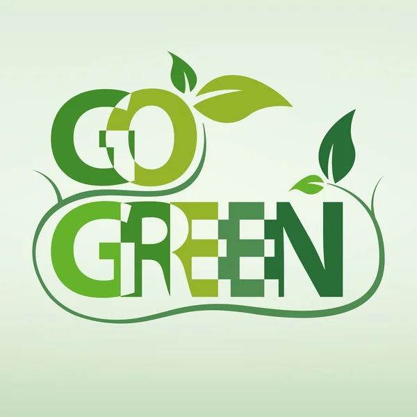 Go Green símbolo de campaña — Vector de stock