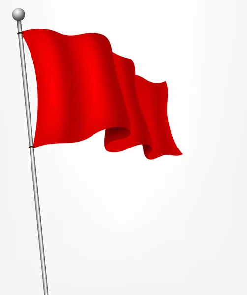 Ilustración ondeando bandera roja — Vector de stock