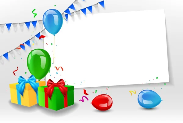 Přání k narozeninám s barevnými balónky — Stockový vektor