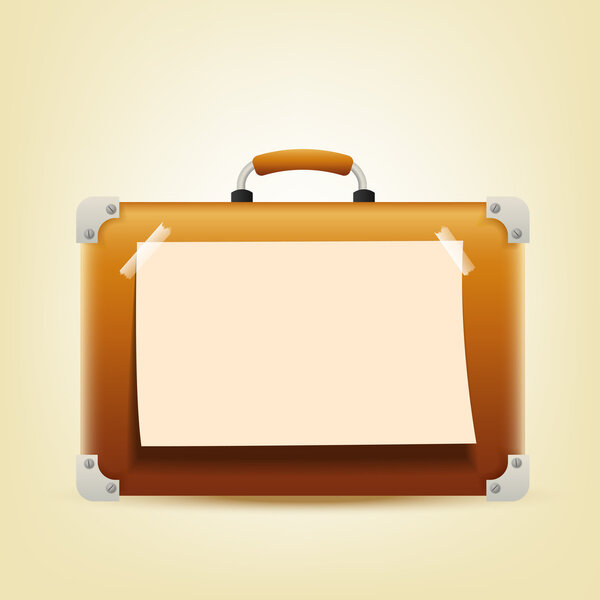 Briefcase holiday with sign paper
