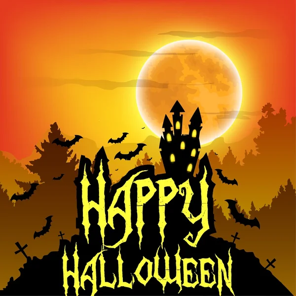 Glückliche Grußkarte zu Halloween — Stockvektor